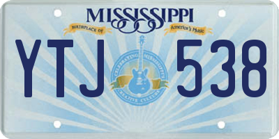 MS license plate YTJ538