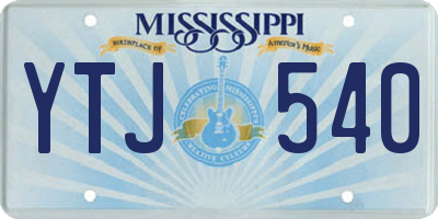 MS license plate YTJ540