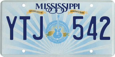 MS license plate YTJ542