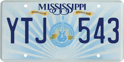 MS license plate YTJ543