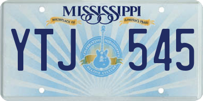 MS license plate YTJ545