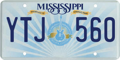 MS license plate YTJ560