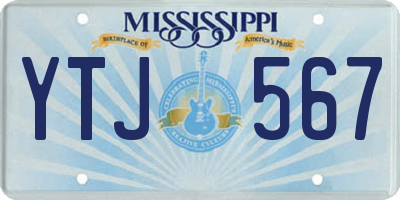 MS license plate YTJ567