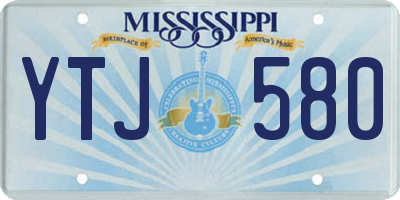 MS license plate YTJ580