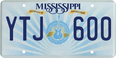 MS license plate YTJ600