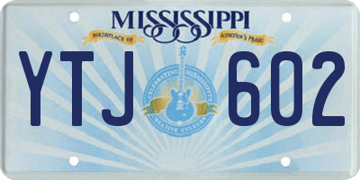 MS license plate YTJ602