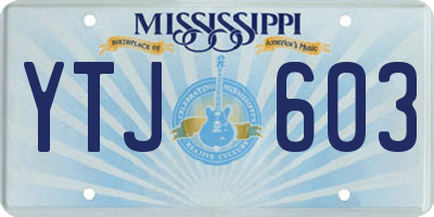MS license plate YTJ603