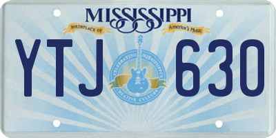 MS license plate YTJ630