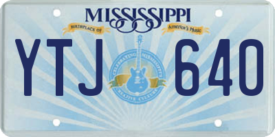 MS license plate YTJ640