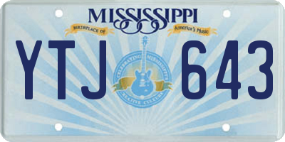 MS license plate YTJ643