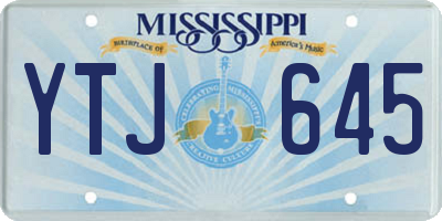 MS license plate YTJ645