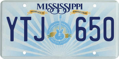 MS license plate YTJ650