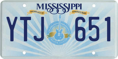 MS license plate YTJ651