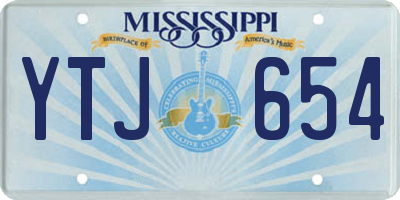 MS license plate YTJ654