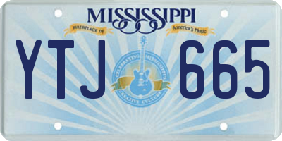 MS license plate YTJ665