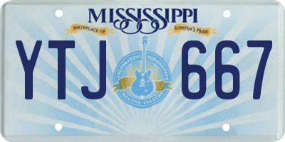 MS license plate YTJ667