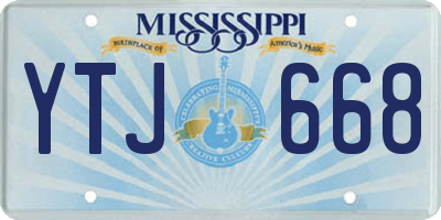 MS license plate YTJ668