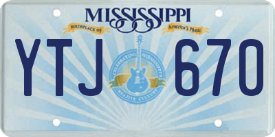 MS license plate YTJ670