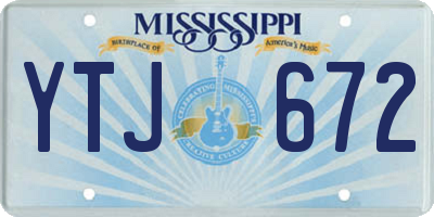 MS license plate YTJ672