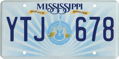 MS license plate YTJ678
