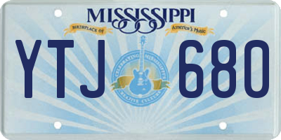 MS license plate YTJ680