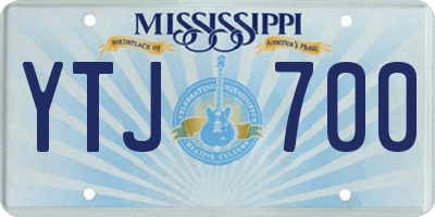 MS license plate YTJ700