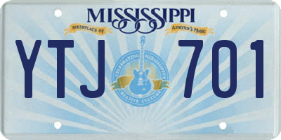 MS license plate YTJ701