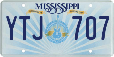 MS license plate YTJ707