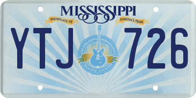 MS license plate YTJ726