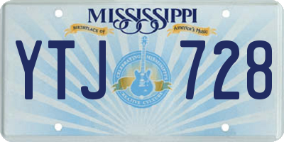 MS license plate YTJ728