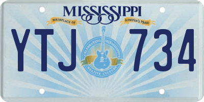 MS license plate YTJ734