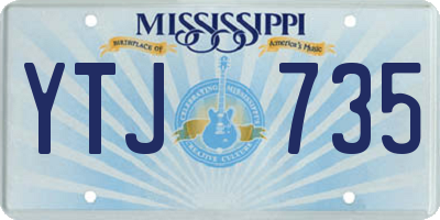 MS license plate YTJ735