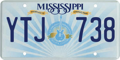 MS license plate YTJ738