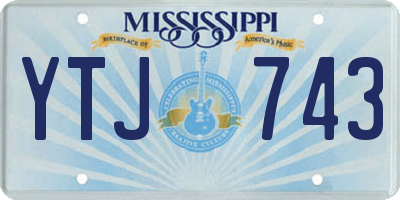 MS license plate YTJ743