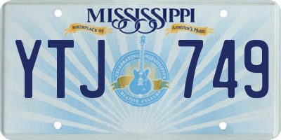 MS license plate YTJ749