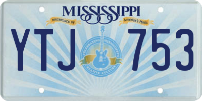 MS license plate YTJ753