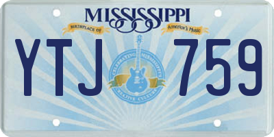 MS license plate YTJ759