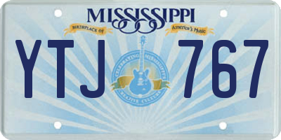 MS license plate YTJ767