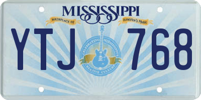 MS license plate YTJ768