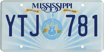 MS license plate YTJ781