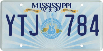 MS license plate YTJ784