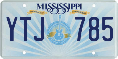 MS license plate YTJ785