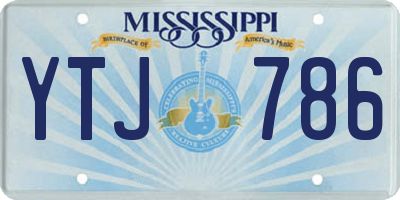 MS license plate YTJ786