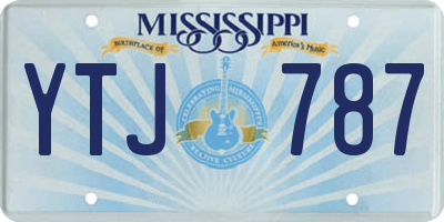 MS license plate YTJ787