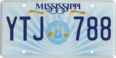MS license plate YTJ788