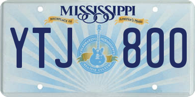 MS license plate YTJ800