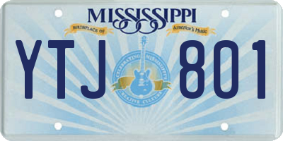 MS license plate YTJ801