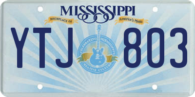 MS license plate YTJ803