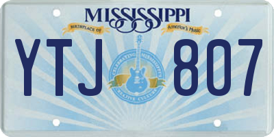 MS license plate YTJ807