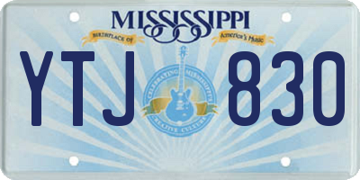 MS license plate YTJ830